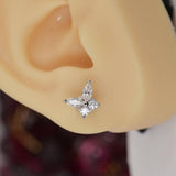 All Moissanite 2.2 ctw Butterfly Stud Earrings 925 Sterling
