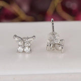 All Moissanite 2.2 ctw Butterfly Stud Earrings 925 Sterling