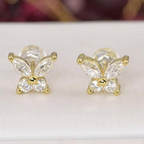 All Moissanite 2.2 ctw Butterfly Stud Earrings 925 Sterling NWT