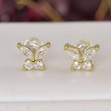 All Moissanite 2.2 ctw Butterfly Stud Earrings 925 Sterling NWT