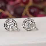1.0 ctw Halo Stud Earrings 925 Sterling