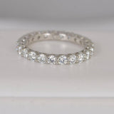 Moissanite 3mm Full Eternity Band Ring 925 Sterling Silver Size 8, & 9 only