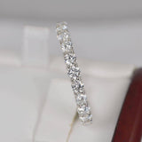 Moissanite 3mm Full Eternity Band Ring 925 Sterling Silver Size 8, & 9 only