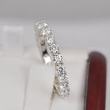 Moissanite 3mm Full Eternity Band Ring 925 Sterling Silver Size 8, & 9 only