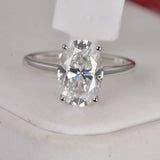 Moissanite 4.5ct Oval Cut Engagement Ring 925 Sterling Silver Size 10 only