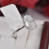 Moissanite 4.5ct Oval Cut Engagement Ring 925 Sterling Silver Size 10 only