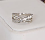 Emerald Round Cut Half Band Moissanite Ring 925 Sterling Size 6 & 9 only