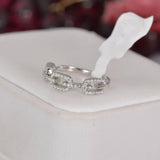 Moissanite Chain Band Ring 925 Sterling Silver Size 7 only