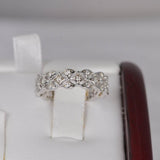 Moissanite Wooven Band Ring WG Size  7 only