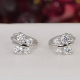 Moissanite Butterfly Huggies Earrings 925 Sterling Silver
