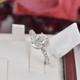 2.0ct Moissanite Oval Cut Engagement Ring Sterling Silver Size 9 only