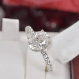 2.0ct Moissanite Oval Cut Engagement Ring Sterling Silver Size 9 only