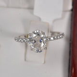 2.0ct Moissanite Oval Cut Engagement Ring Sterling Silver Size 9 only