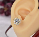 2.8 CT All Moissanite Sunflower Stud Earrings