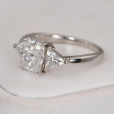 2.0 ct Radiant Cut Moissanite Engagement Ring 925 Sterling Silver Size 5 only