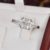 2.0 ct Radiant Cut Moissanite Engagement Ring 925 Sterling Silver Size 5 only