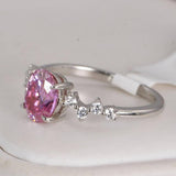 1.5 ct Pink Oval Cut Moissanite Engagement Ring 925 Sterling Silver Size 7 & 9 only