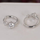 All Moissanite Huggies Hoop Earrings 925 Sterling
