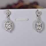 Moissanite 3.0ct Oval Dangle Earrings 925 Sterling Silver