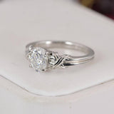 Moissanite 1.5tcw Oval Cut Engagement Ring 925 Sterling Silver Size 5