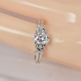 Moissanite 1.5tcw Oval Cut Engagement Ring 925 Sterling Silver Size 5