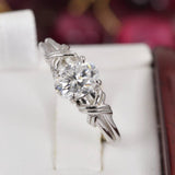 Moissanite 1.5tcw Oval Cut Engagement Ring 925 Sterling Silver Size 5