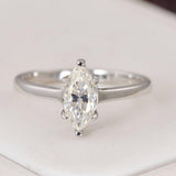 Moissanite 1.0 ct Marquise Cut Engagement Ring 925 Sterling Size 8 only