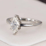 Moissanite 1.0 ct Marquise Cut Engagement Ring 925 Sterling Size 8 only