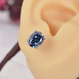 4.0 ct Royal Blue Oval Moissanite Stud Earrings 925 Sterling NWT