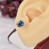 4.0 ct Royal Blue Oval Moissanite Stud Earrings 925 Sterling NWT