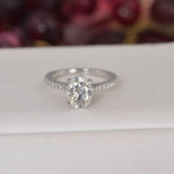 2.85ct Fully Iced Moissanite Oval Engagement Ring Size 6 only