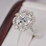 3.9ct All Moissanite Oval Cut Engagement Ring 925 Size 5, 6, 7, 8, and 9