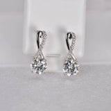 All Moissanite Infinity Hoop Earrings 925 Sterling Silver