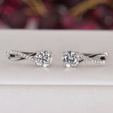 All Moissanite Infinity Hoop Earrings 925 Sterling Silver