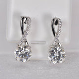All Moissanite Infinity Hoop Earrings 925 Sterling Silver