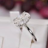 Moissanite 4.8ct Oval Cut Engagement Ring 925 Sterling Silver Size 8 & 9 only