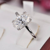 Moissanite 4.8ct Oval Cut Engagement Ring 925 Sterling Silver Size 8 & 9 only