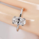 Moissanite 4.8ct Oval Cut Engagement Ring 925 Sterling Silver Size 8 & 9 only