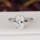 Moissanite 4.8ct Oval Cut Engagement Ring 925 Sterling Silver Size 8 & 9 only