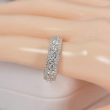 All Moissanite Full Eternity Wedding Band Ring 925 Sterling Silver Size 6, 7, 8, 9 only