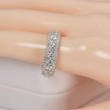 All Moissanite Full Eternity Wedding Band Ring 925 Sterling Silver Size 6, 7, 8, 9 only