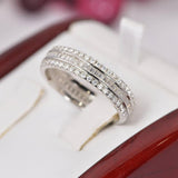 All Moissanite Brilliant & Baguette Full Eternity Wedding Band Ring 925 Size 6, 8, 9 only