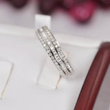 All Moissanite Brilliant & Baguette Full Eternity Wedding Band Ring 925 Size 6, 8, 9 only