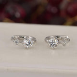 All Moissanite Huggies Hoop Earrings 925 Sterling