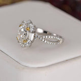 Moissanite 2.0ct Oval Cut Engagement Ring 925 Sterling Silver size 8 only