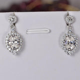 Moissanite 3.0ct Oval Dangle Earrings 925 Sterling Silver