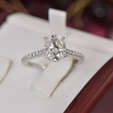2.85ct Fully Iced Moissanite Oval Engagement Ring Size 6 only
