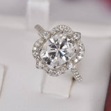 3.9ct All Moissanite Oval Cut Engagement Ring 925 Size 5, 6, 7, 8, and 9