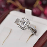 2ct Moissanite Emerald Cut Wedding Engagement Ring Size 9