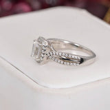 2ct Moissanite Emerald Cut Wedding Engagement Ring Size 9